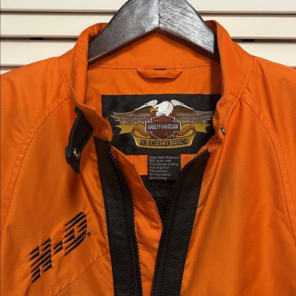 Harley-Davidson Orange and Black Nylon Riding Jacket - Picture 2 of 3